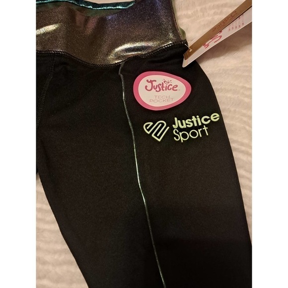 8 Leggings! Justice Girls Bundle Box Waistband Piped Active Leggings, Size XS - Picture 4 of 8